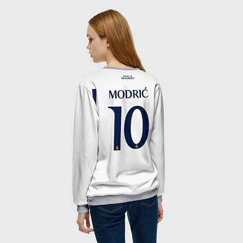 Женский свитшот Лука Модрич Реал Мадрид форма 2324 домашняя / 3D-Меланж – фото 4
