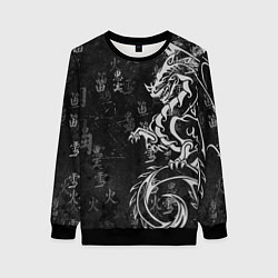 Свитшот женский White dragon - grunge, цвет: 3D-черный