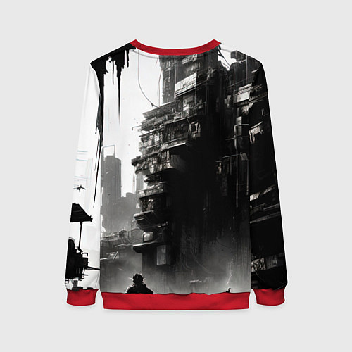 Женский свитшот Кибернетический кицунэ / 3D-Красный – фото 2