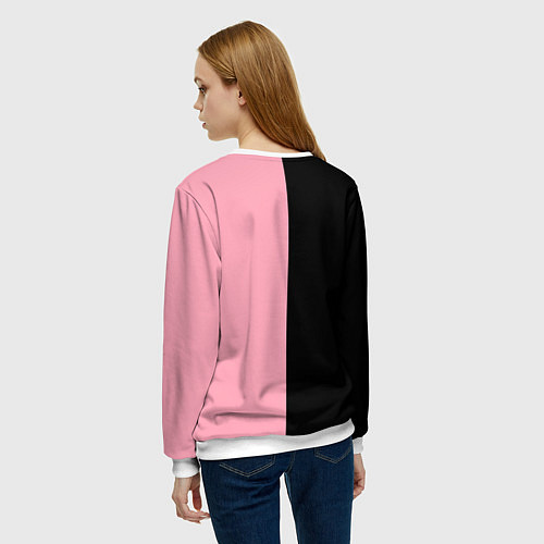 Женский свитшот Черно-розовый градиент Black Pink / 3D-Белый – фото 4