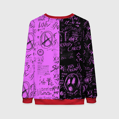 Женский свитшот Dead inside purple black / 3D-Красный – фото 2