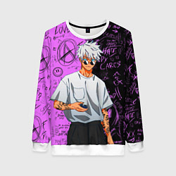 Свитшот женский Модный Сатору Годжо - Магическая битва, цвет: 3D-белый
