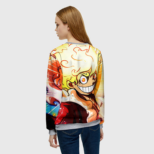Женский свитшот Луффи 5 гир бог Ника - One Piece / 3D-Меланж – фото 4