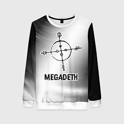 Женский свитшот Megadeth glitch на светлом фоне