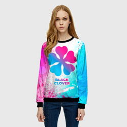 Свитшот женский Black Clover neon gradient style, цвет: 3D-черный — фото 2