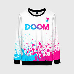 Женский свитшот Doom neon gradient style: символ сверху