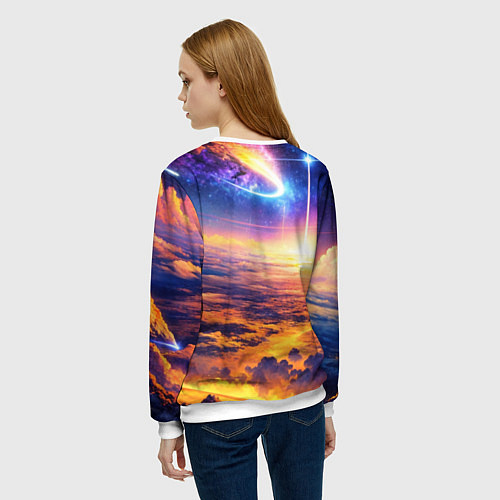 Женский свитшот Космическая вселенная / 3D-Белый – фото 4