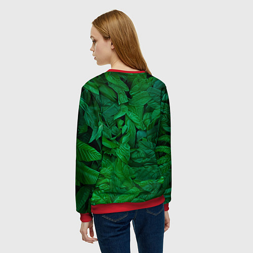 Женский свитшот Горилла в кустах / 3D-Красный – фото 4