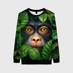 Свитшот женский Черная обезьянка, цвет: 3D-черный