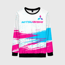 Женский свитшот Mitsubishi neon gradient style: символ сверху