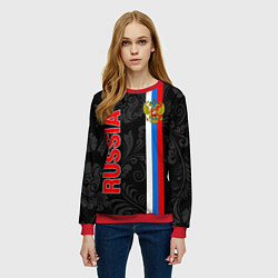 Свитшот женский Russia black style, цвет: 3D-красный — фото 2