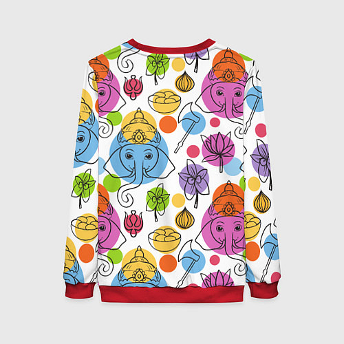 Женский свитшот Индийские слоники / 3D-Красный – фото 2