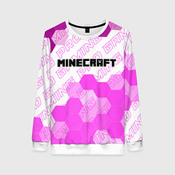 Свитшот женский Minecraft pro gaming: символ сверху, цвет: 3D-белый