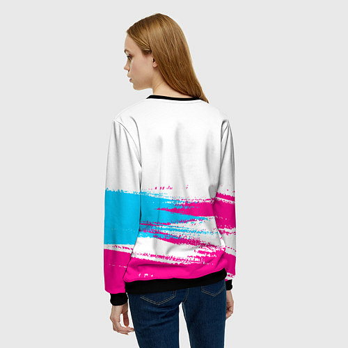 Женский свитшот Within Temptation neon gradient style: символ свер / 3D-Черный – фото 4