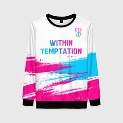 Свитшот женский Within Temptation neon gradient style: символ свер, цвет: 3D-черный