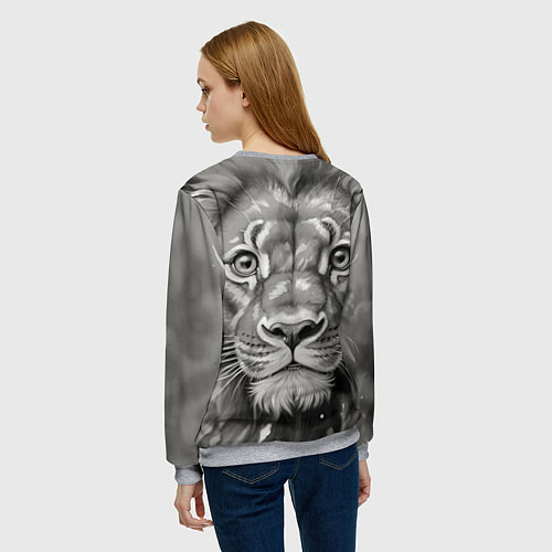 Женский свитшот Лев вечерний / 3D-Меланж – фото 4