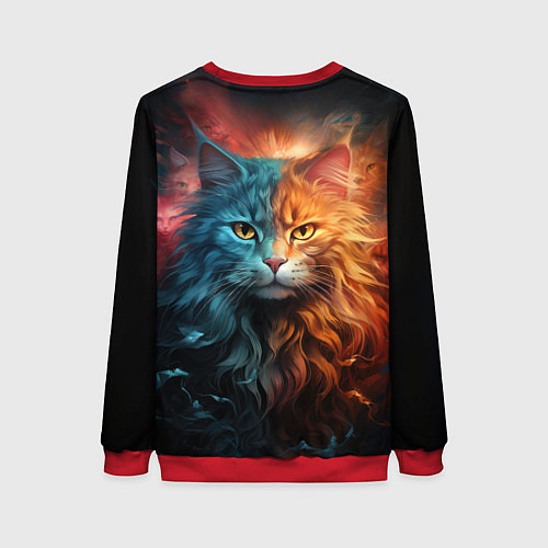 Женский свитшот Сердитый котик / 3D-Красный – фото 2