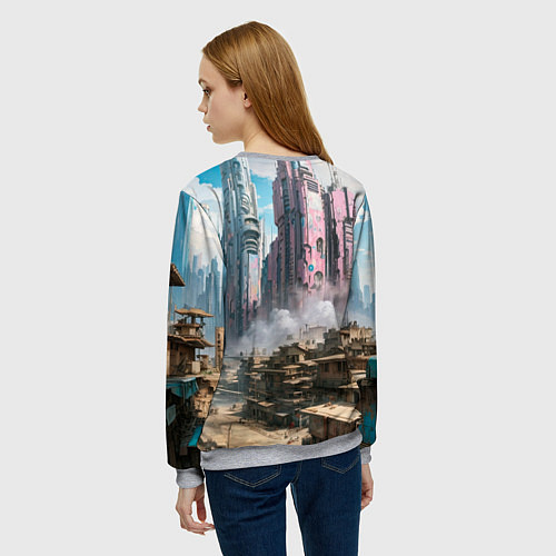 Женский свитшот Девушка с экстрасенсорными способностями / 3D-Меланж – фото 4