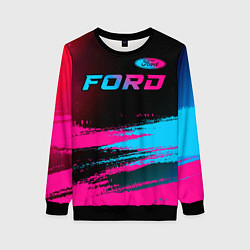 Женский свитшот Ford - neon gradient: символ сверху