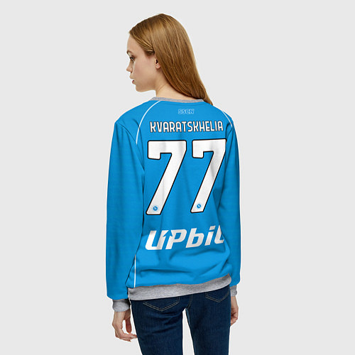 Женский свитшот Хвича Кварацхелия Наполи форма 2324 домашняя / 3D-Меланж – фото 4