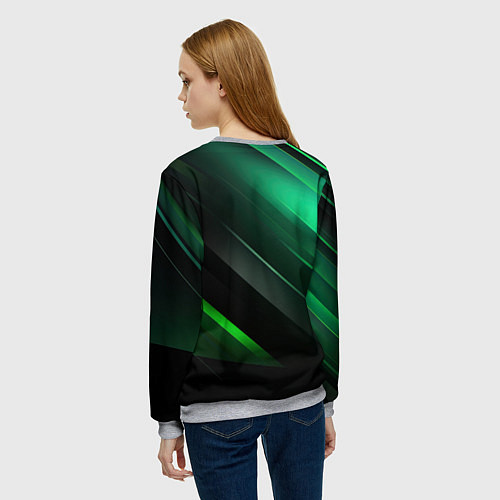 Женский свитшот Black green abstract / 3D-Меланж – фото 4