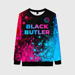 Свитшот женский Black Butler - neon gradient: символ сверху, цвет: 3D-черный