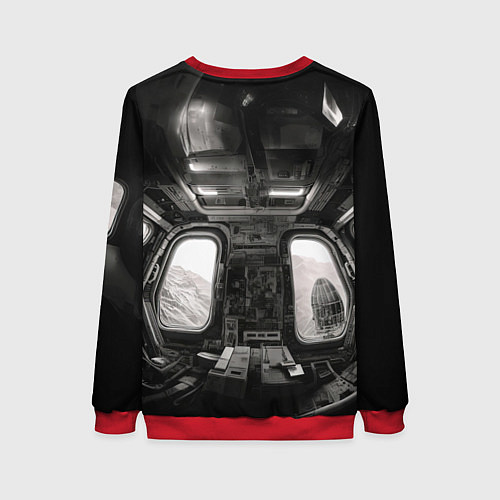 Женский свитшот Ксеноморф в каюте космического корабля / 3D-Красный – фото 2