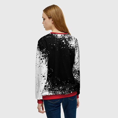 Женский свитшот Никто кроме нас - черно-белый / 3D-Красный – фото 4