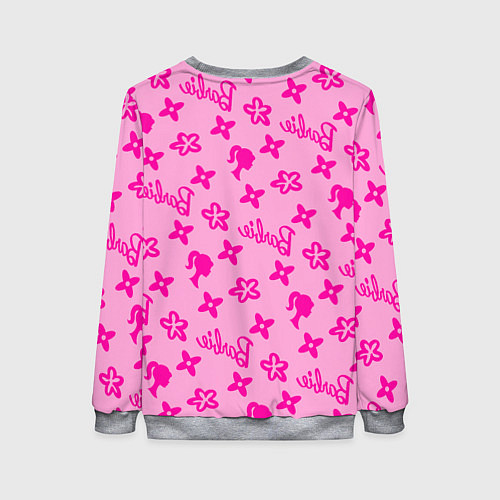 Женский свитшот Барби паттерн розовый / 3D-Меланж – фото 2