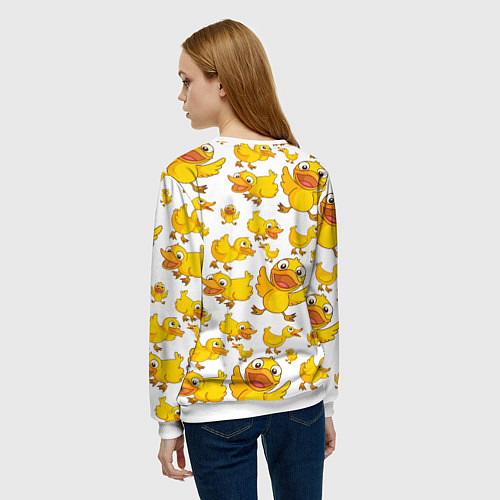 Женский свитшот Yellow ducklings / 3D-Белый – фото 4