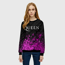Свитшот женский Queen rock legends: символ сверху, цвет: 3D-черный — фото 2
