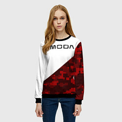 Свитшот женский Omoda red white, цвет: 3D-черный — фото 2