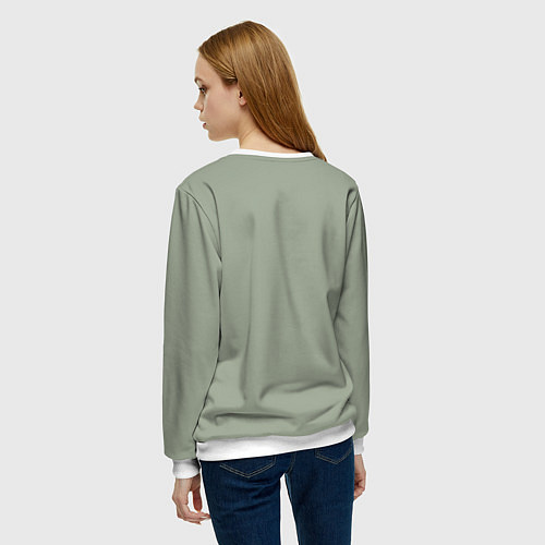 Женский свитшот Молодая лисичка - городской стиль / 3D-Белый – фото 4