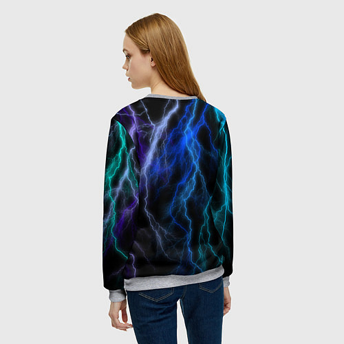 Женский свитшот Мистер Бист - молнии / 3D-Меланж – фото 4