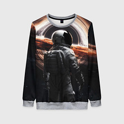 Свитшот женский Черная дыра - космонавт, цвет: 3D-меланж