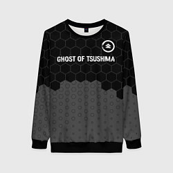 Женский свитшот Ghost of Tsushima glitch на темном фоне: символ св