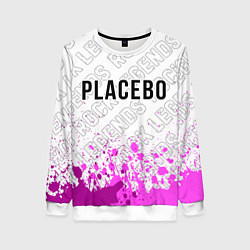 Свитшот женский Placebo rock legends: символ сверху, цвет: 3D-белый