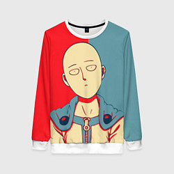 Свитшот женский Saitama hero face, цвет: 3D-белый