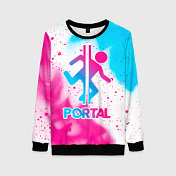 Свитшот женский Portal neon gradient style, цвет: 3D-черный