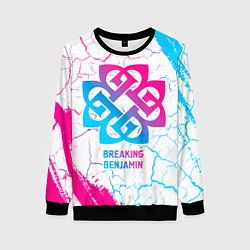 Свитшот женский Breaking Benjamin neon gradient style, цвет: 3D-черный