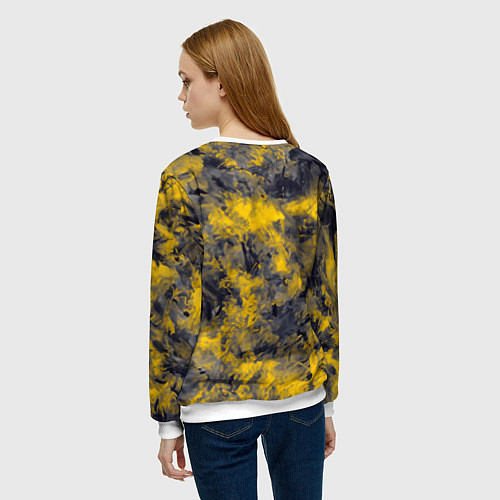 Женский свитшот Абстрактный желтый енот в стиле арт / 3D-Белый – фото 4