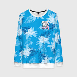 Свитшот женский Цветочный паттерн - GTA vice city, цвет: 3D-белый