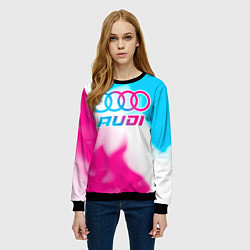 Свитшот женский Audi neon gradient style, цвет: 3D-черный — фото 2