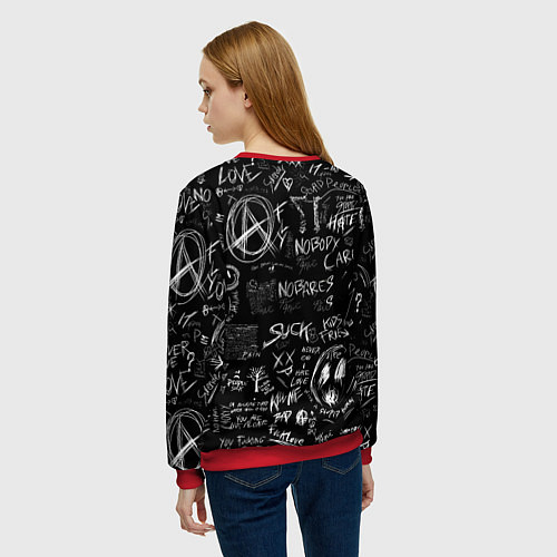 Женский свитшот Токийский гуль - Dead inside mood / 3D-Красный – фото 4