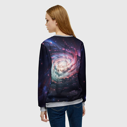 Женский свитшот Спиральная галактика в космосе / 3D-Меланж – фото 4