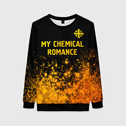 Свитшот женский My Chemical Romance - gold gradient: символ сверху, цвет: 3D-черный