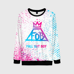 Свитшот женский Fall Out Boy neon gradient style, цвет: 3D-черный