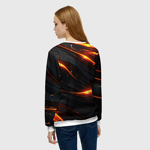 Женский свитшот Baldurs Gate 3 logo gold / 3D-Белый – фото 4