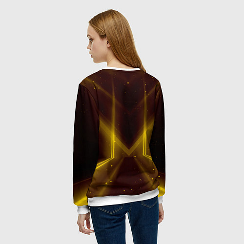 Женский свитшот Baldurs Gate 3 logo black gold / 3D-Белый – фото 4