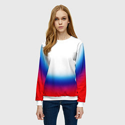 Свитшот женский Флаг России градиент, цвет: 3D-белый — фото 2